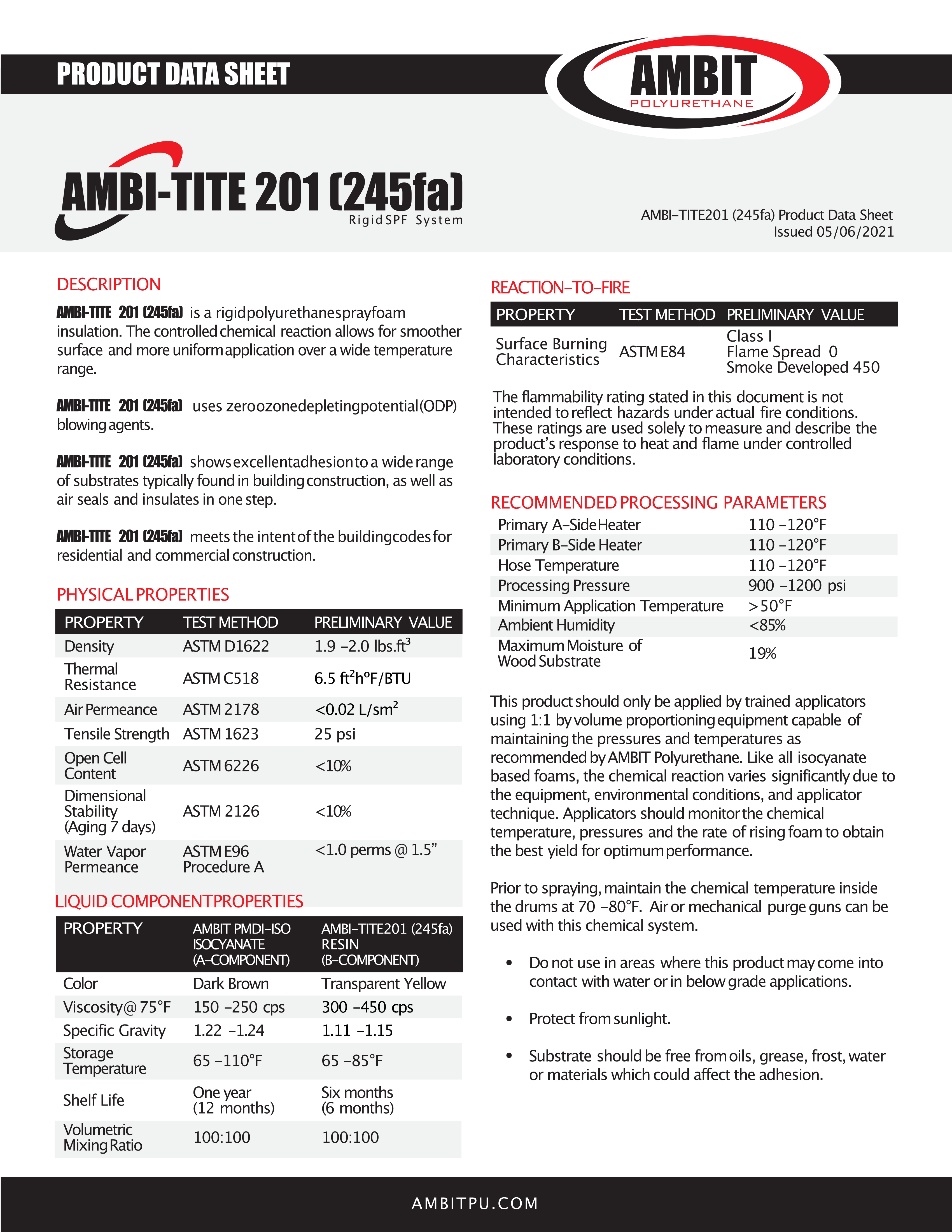 AMBIT AMBI-TITE 201 (Closed Cell "B" Side)