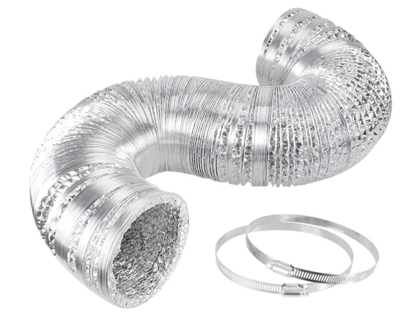 4" x 25' Aluminum Flex Duct w/ Clamps