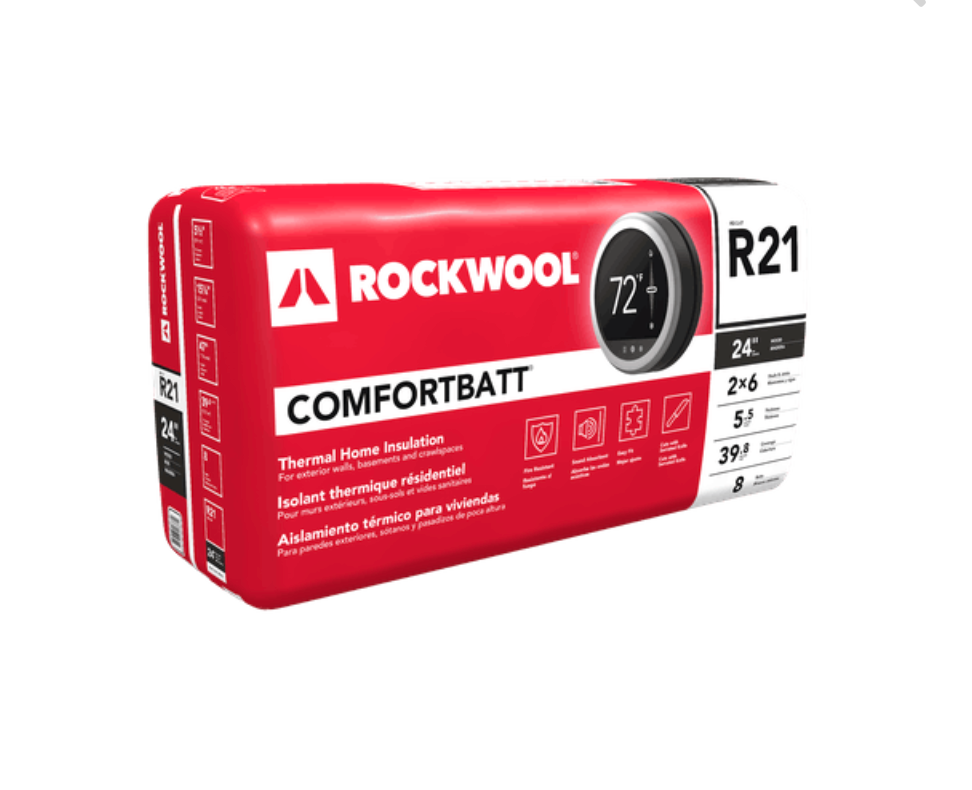 Rockwool ComfortBatt (R21 - 5.5" x 15.25") [39.82 sqft/bag]