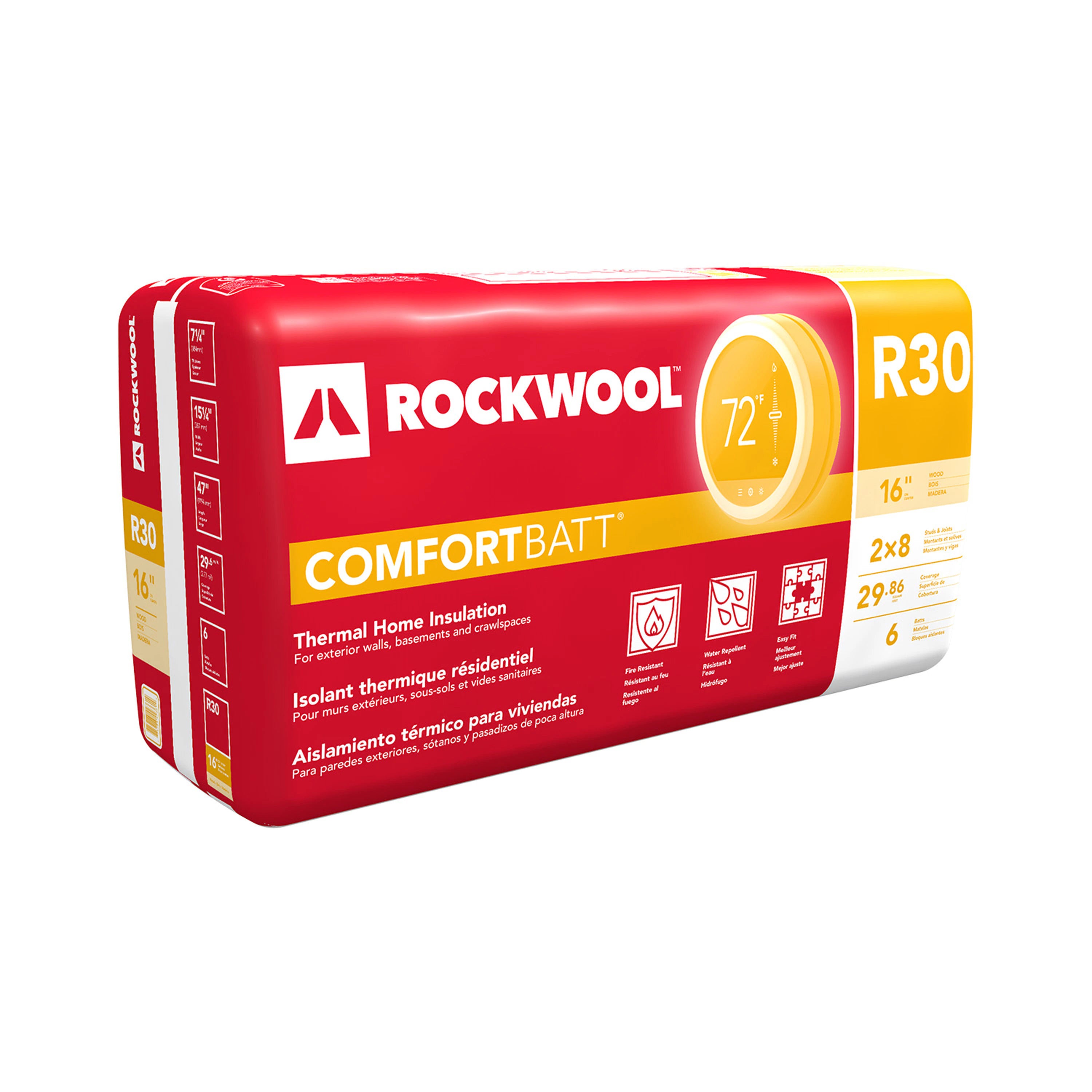 Rockwool ComfortBatt (R30 - 7.25" x 15.25") [29.87 sqft/bag]