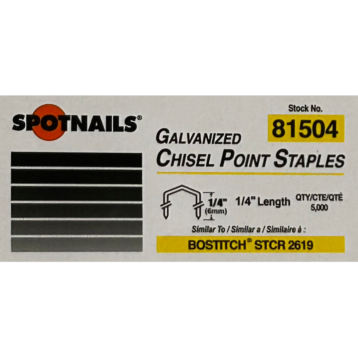 Spotnails Galvanized Staples (1/4")